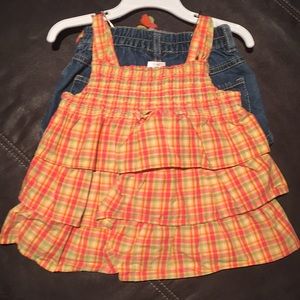 Gymboree plaid tank & jeans shorts size 4T